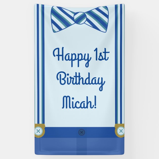 Little Man Birthday Party Banner (Vertical)