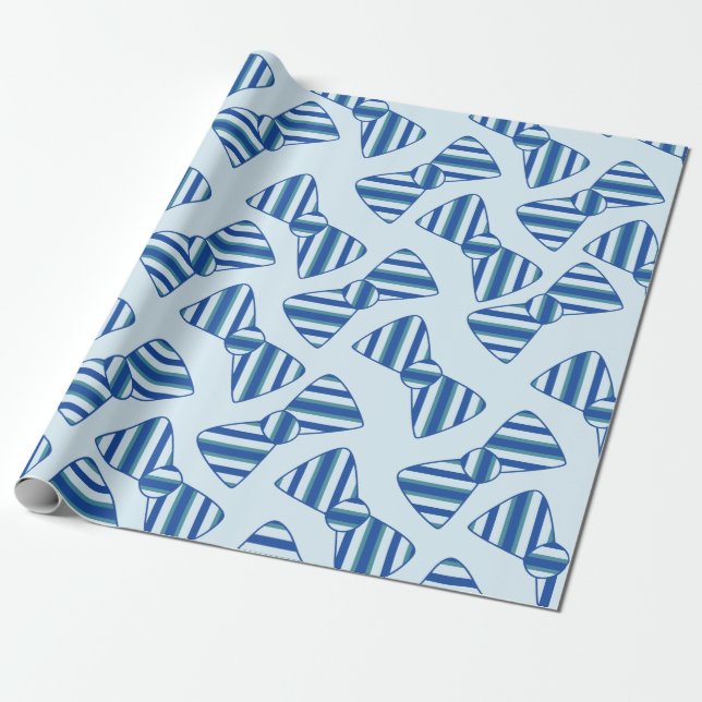 Little Man Birthday Party Wrapping Paper (Unrolled)