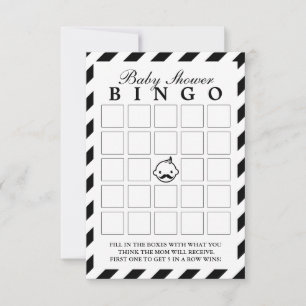 Little Man Black Stripes Baby Shower Bingo Cards