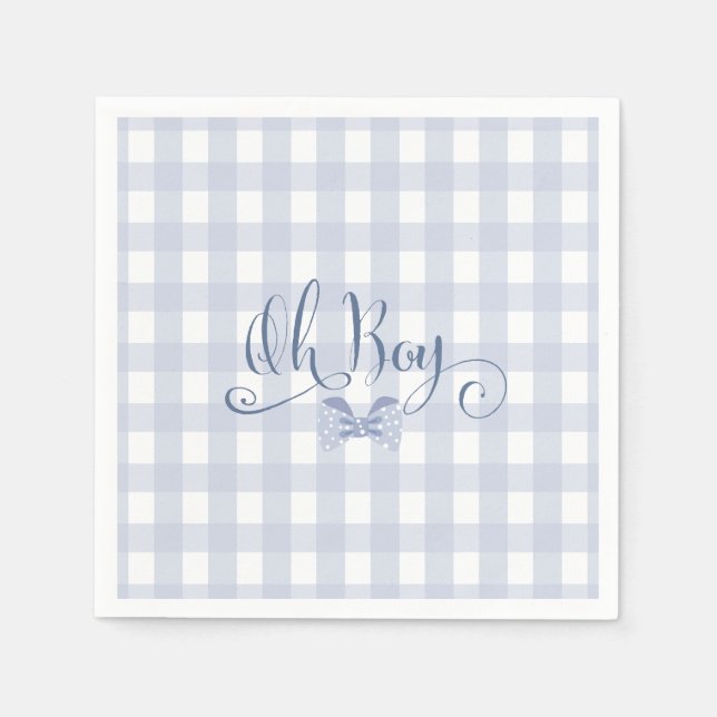 Little Man Blue bow tie baby shower  Napkin (Front)