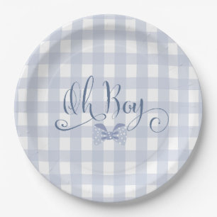 Little Man Blue bow tie baby shower  Paper Plate