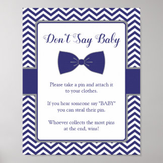 Little Man Bow Tie Baby Shower Don't Say Baby Sign