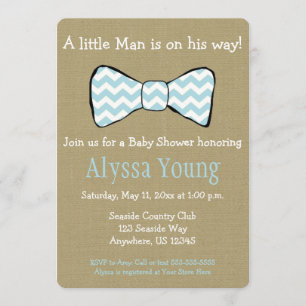 Little Man Bow Tie Baby Shower Invite