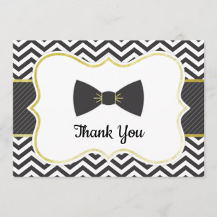 Little Man Bow Tie Baby Shower Thank You Card