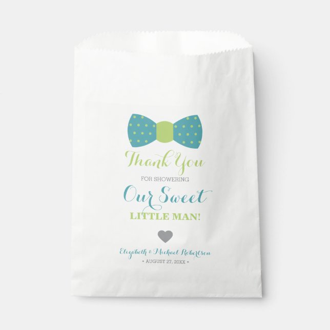 Little Man Bow Tie Favour Bag, Thank You Bags (Front)