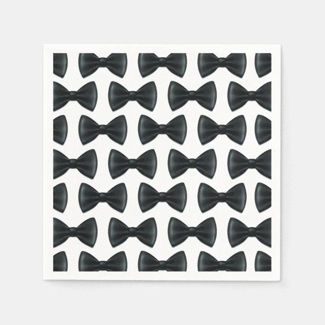 Little Man Bow Tie Themed Baby Shower Napkin (Front)