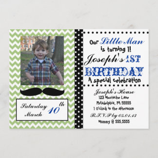 Little Man Chevron Invitation