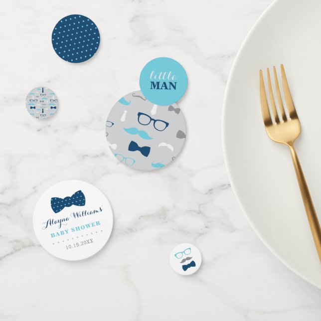 Little Man Confetti, Navy Blue, Baby Blue Confetti (Group)