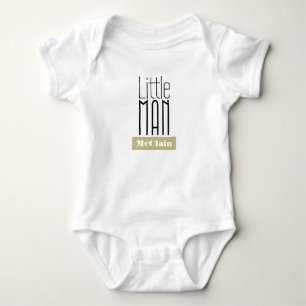 Little Man Custom Name   Boys Bodysuit