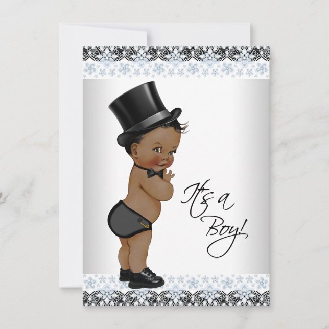 Little Man Ethnic Boy Baby Shower Invitation (Front)
