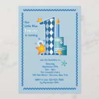 Little Man First Birthday Invitation