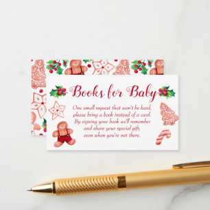 Little Man Gingerbread Baby Shower Books for Baby Enclosure Card