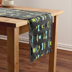 Little Man Hipster Moustache Birthday Party Short Table Runner