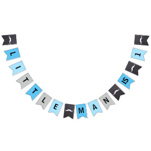 "LITTLE MAN IS 1" - FIRST BIRTHDAY -blue Bunting