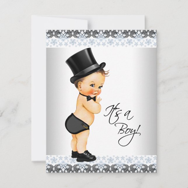 Little Man Its a Boy Baby Boy Shower Invitation (Front)