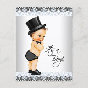 Little Man Its a Boy Baby Boy Shower Invitation