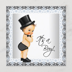 Little Man Its a Boy Baby Shower Invitation