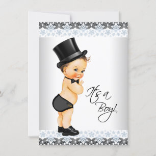 Little Man Its a Boy Baby Shower Invitation
