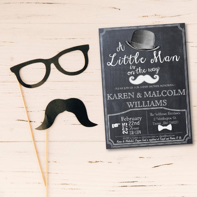 Little Man Lil Man Baby Shower Invitation (Creator Uploaded)