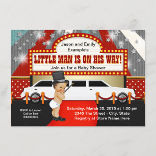 Little Man Limousine Movie Star Baby Shower Invitation