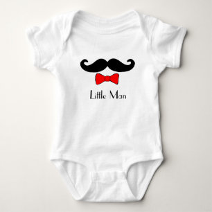 Little Man Moustache and Bowtie Funny Baby Bodysuit