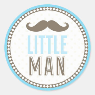 Little Man Moustache Baby Classic Round Sticker