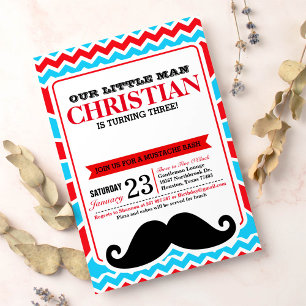 Little Man Moustache Bash Birthday Party Invitatio Invitation