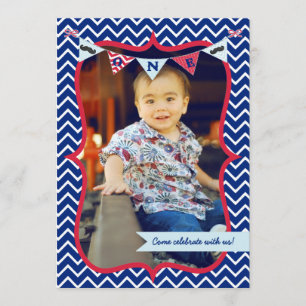 Little Man Moustache Bash First Birthday Invitatio Invitation