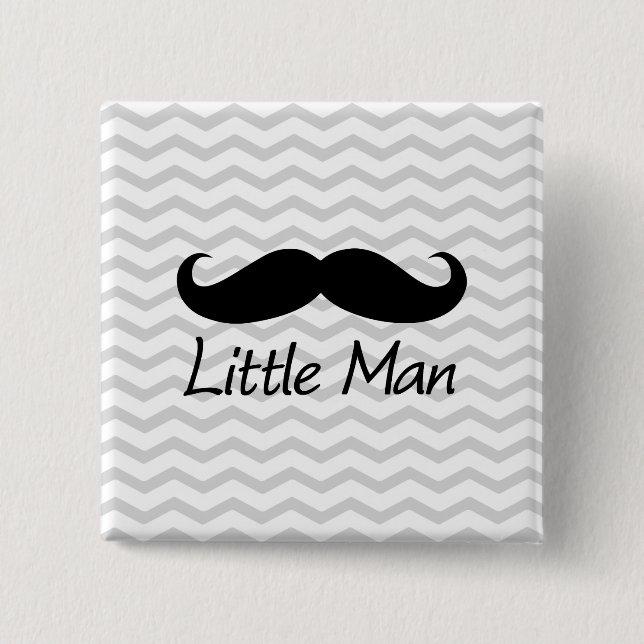 Little Man Moustache Chevron Cute Boys 15 Cm Square Badge (Front)