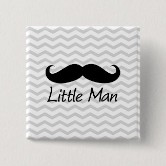 Little Man Moustache Chevron Cute Boys 15 Cm Square Badge
