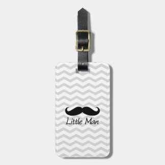 Little Man Moustache Chevron Cute Boys Luggage Tag