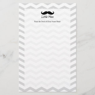 Little Man Moustache Chevron Cute Boys Stationery