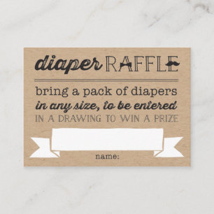 Little Man Moustache Cute Diaper Raffle Ticket Car Enclosure Card