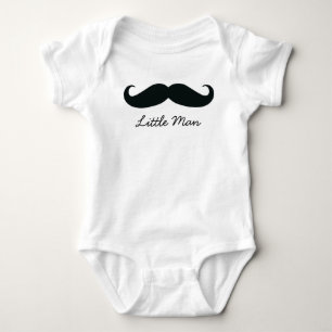Little Man Moustache Infant Creeper, White Baby Bodysuit