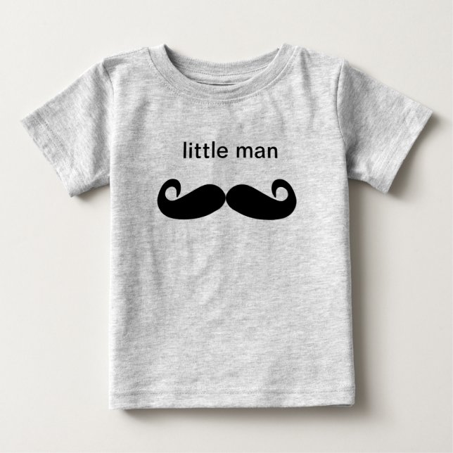 Little Man Moustache Infant Sleeper Shirt (Front)