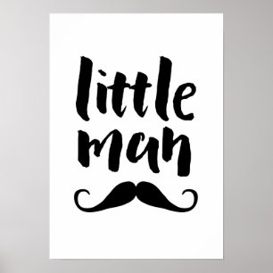 Little man moustache kids print poster