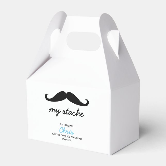 Little Man Moustache Party Favour Box (Back Side)