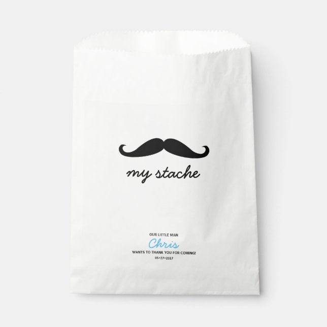 Little Man, Moustache theme favour bags (Front)