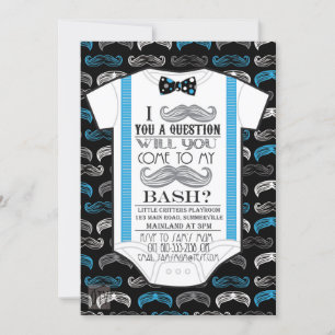 Little Man / Mustache Bash Baby Shower Invitation