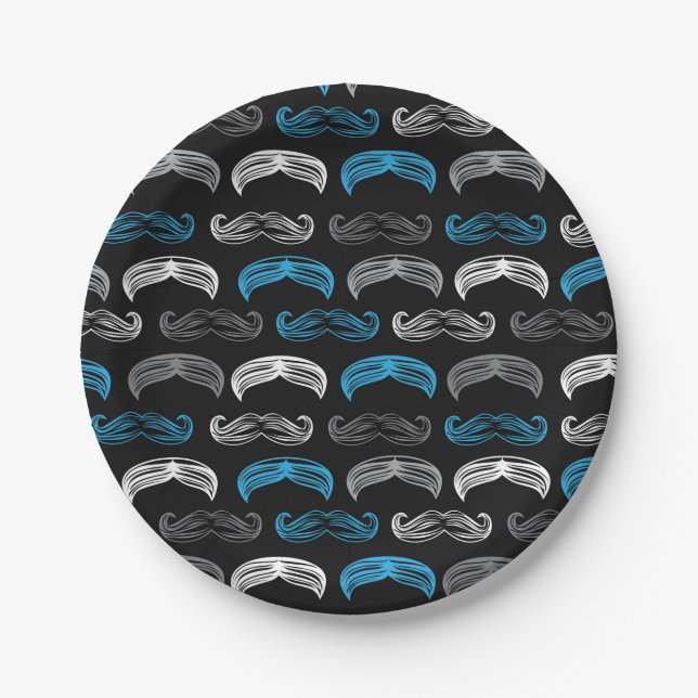 Little Man / Mustache - Party - Paper Plates (Front)