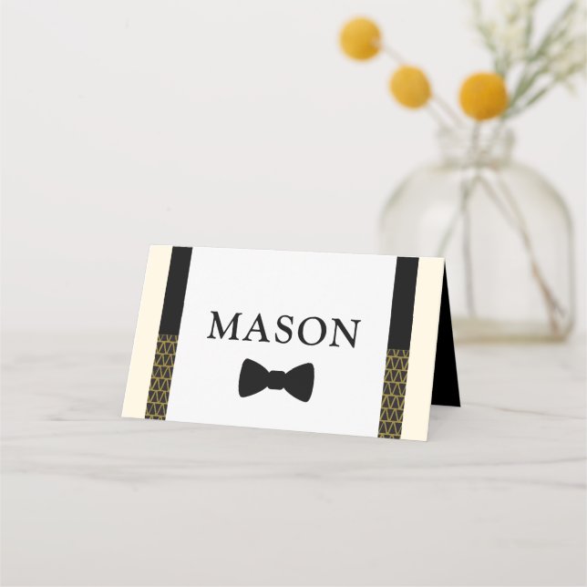Little Man place Card, Bow tie Card (Front)
