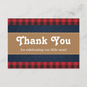 Little Man Thank You Card, Lumberjack Card