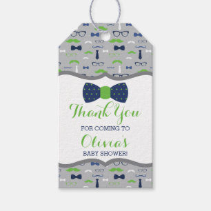 Little Man Thank You Tag, Blue, Green, Bow Tie Gift Tags