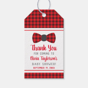 Little Man Thank You Tag, Red, Buffalo Plaid Gift Tags