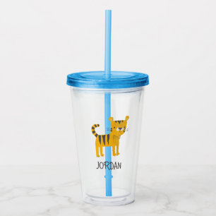 Little Man Tiger Bow Tie Acrylic Tumbler