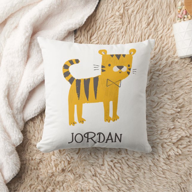 Little Man | Tiger Bow Tie Cushion (Blanket)