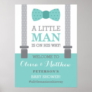 Little Man Welcome Sign Poster, Baby Shower