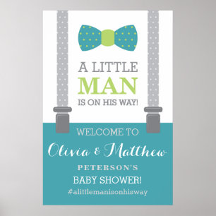 Little Man Welcome Sign Poster, Baby Shower