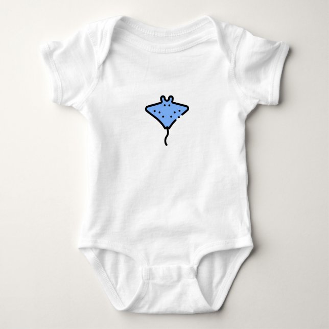 Little Manta Ray Baby Bodysuit (Front)
