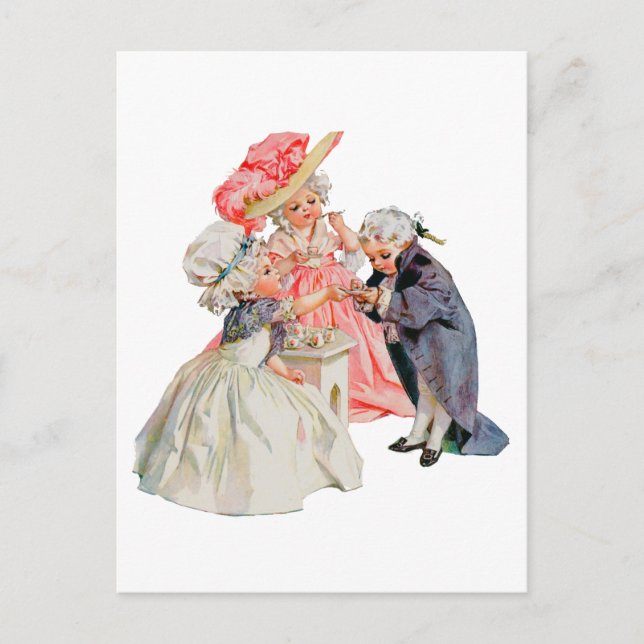 Little Martha Washington's Tea Party Postcard (Front)